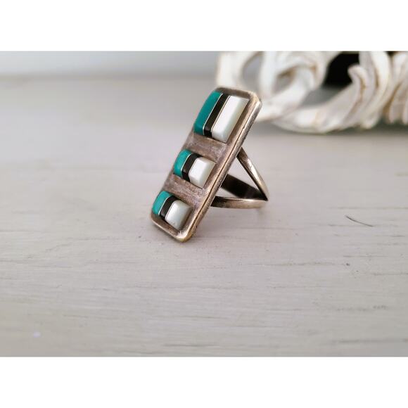 Vintage Native American Zuni WJ Panteah Ring - Picture 2 of 8